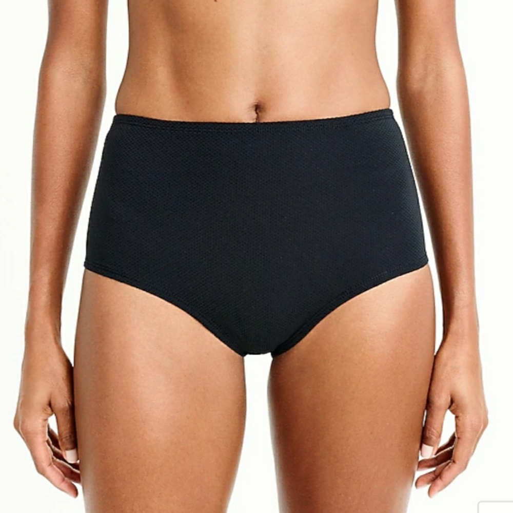 J Crew High Waisted Bikini Bottom Piqué Nylon XXL